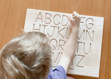 Load image into Gallery viewer, Wooden double sided alphabet tracing boards. Learning - Toddlers and Preschool.