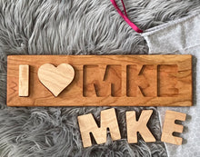 Load image into Gallery viewer, Wooden I (heart) City Puzzles