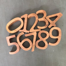 Load image into Gallery viewer, Wooden number set - 12 piece set 0-9 with extra 0 and 1