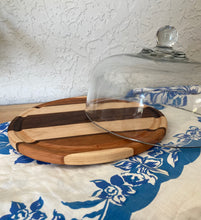 Load image into Gallery viewer, Handmade Wooden Tray with Glass Dome – Maple, Cherry, Walnut
