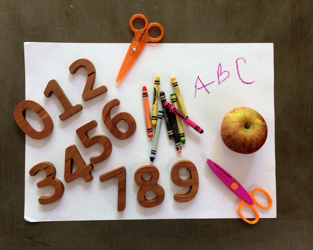 Wooden number set - 12 piece set 0-9 with extra 0 and 1